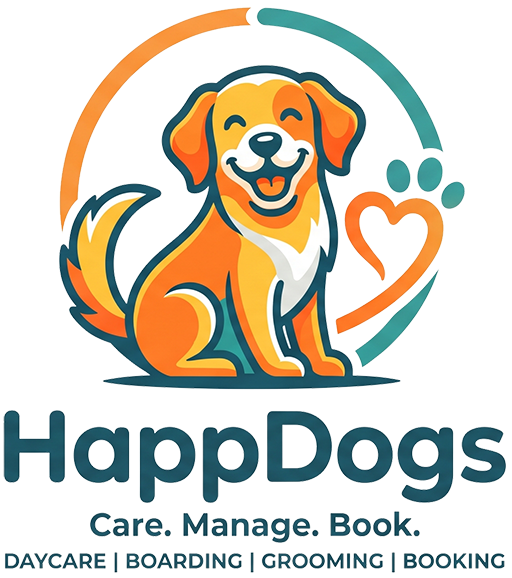 HappDogs — Care. Manage. Book. Daycare, boarding, grooming, and booking.